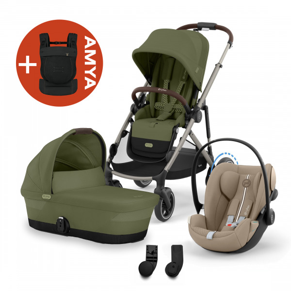 CYBEX Gold eGazelle 3in1 +AMYA - Moss Green/Almond Beige